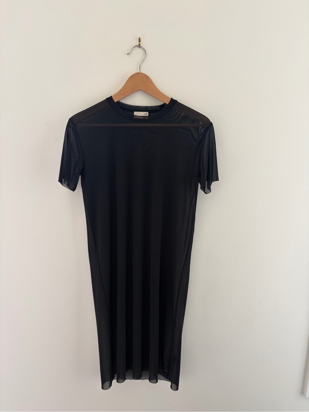 Wilfred Free Black Pontes Sheer Short-Sleeve Mini Dress, XS - Picture 5 of 11